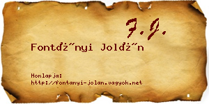 Fontányi Jolán névjegykártya